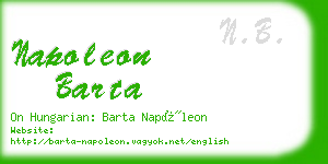 napoleon barta business card